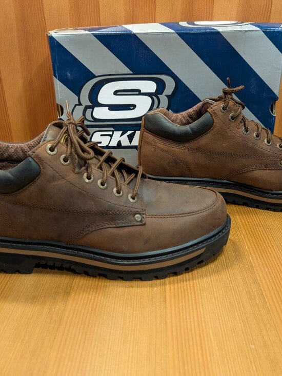 Skechers Mariner Work Boots Mens Size 11.5 Dark Brown Leather 4470/CDB - LNUC main image 9